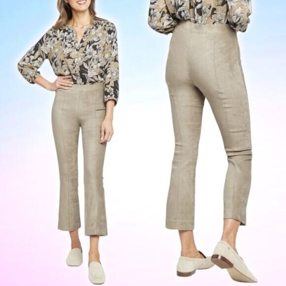 NWT NYDJ Suede Pull On Slim Bootcut Pant Sz 18 Saddlewood - Picture 1 of 6